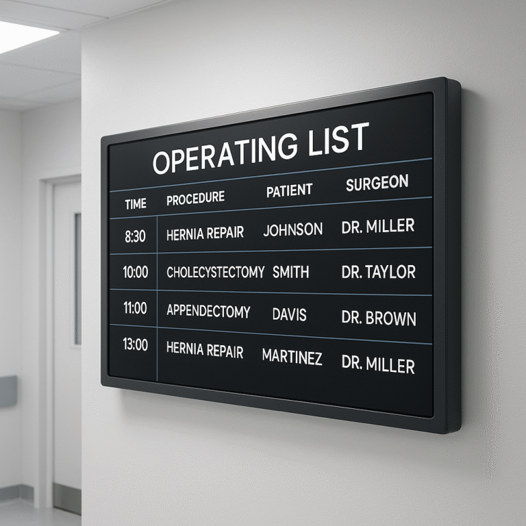 Operating List Board